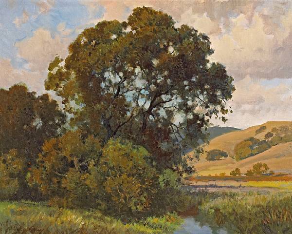 Appraisal: Percy Gray - A Quiet Stream through the Oaks signed