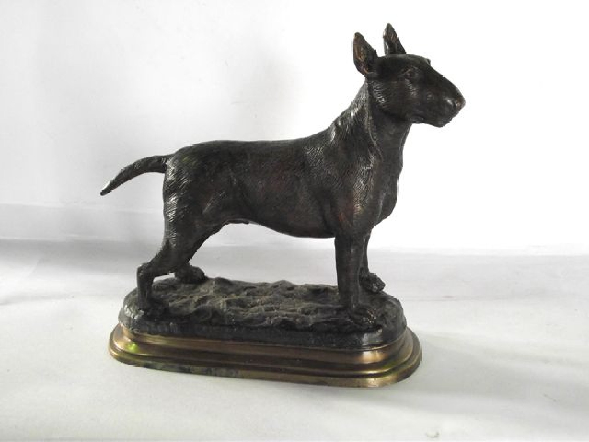 Appraisal: A cast bronze study of a standing English Bull Terrier