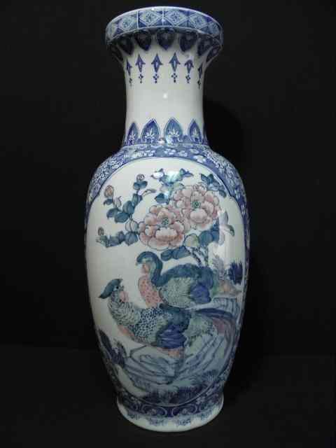 Appraisal: Chinese floral enameled floor vase Decorated all over with a