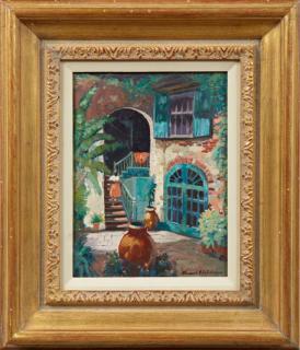 Appraisal: Knute Heldner Swedish New Orleans - Brulatour Courtyard French Quarter