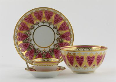 Appraisal: A part Derby tea service painted in pattern with large