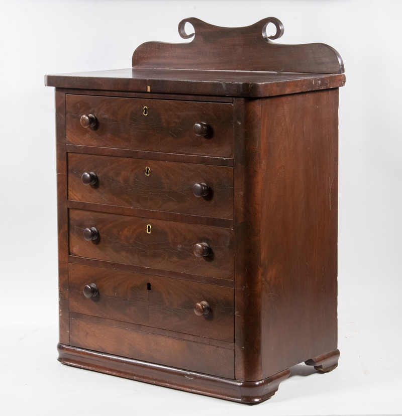 Appraisal: MINIATURE EMPIRE CHEST OF DRAWERS th c Miniature Four Drawer