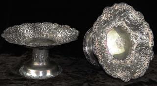 Appraisal: Pair Of Tiffany Co Sterling Silver Tazas Or Compotes ca