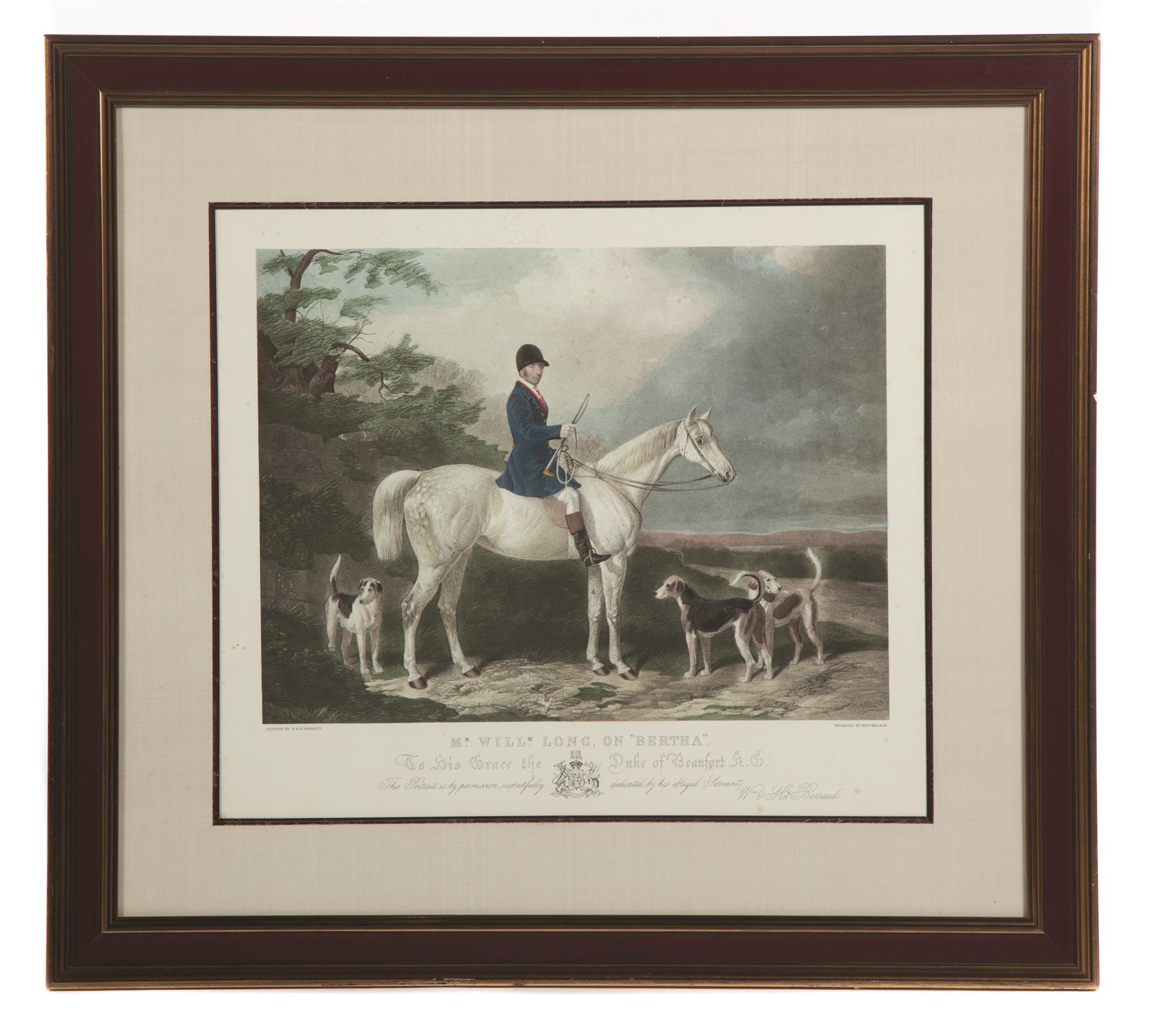 Appraisal: ENGLISH HUNT PRINT Second half- th century Handcolored reproduction of