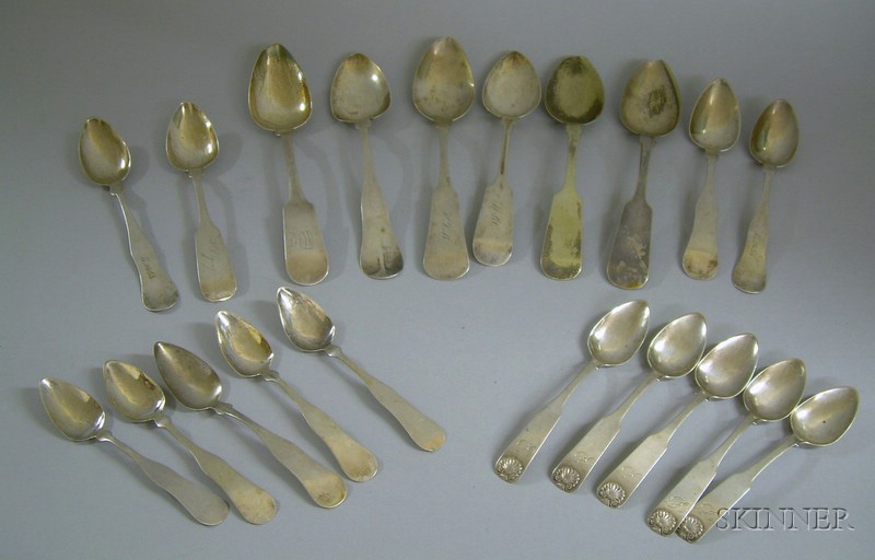 Appraisal: Twenty Coin Silver Spoons including set of five L Gary