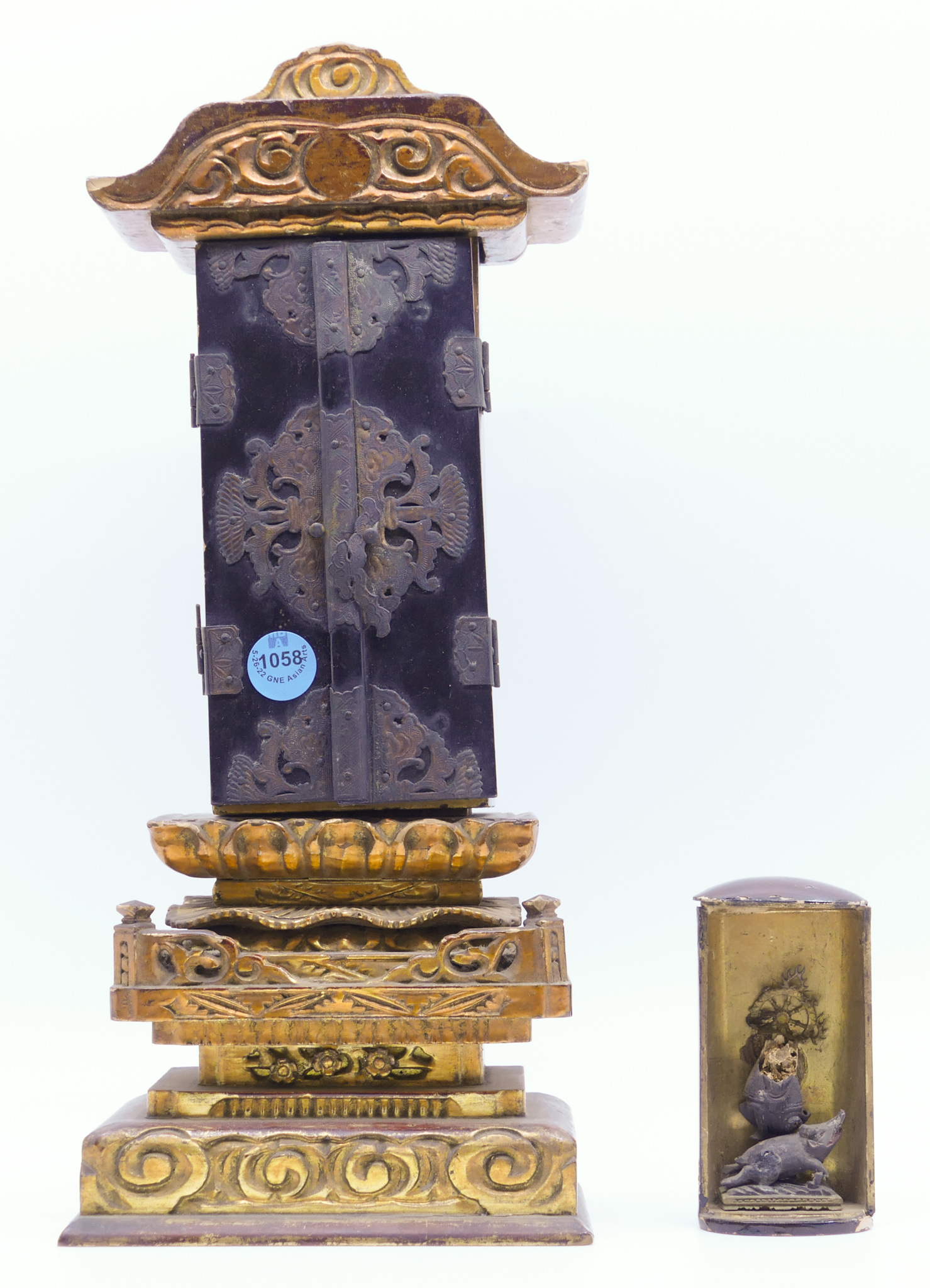 Appraisal: pc Meiji Japanese Gilt Zushi Shrines '' and '' -