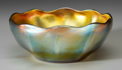 Appraisal: Tiffany Favrile Bowl early th century wavy rim gold irid