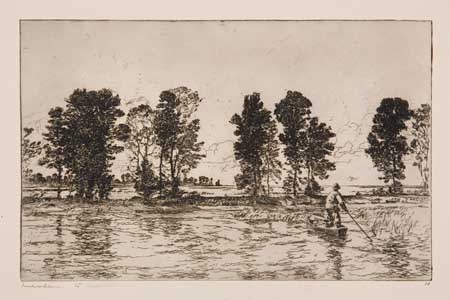 Appraisal: FRANK W BENSON Second Island Outlet Etching x mm x