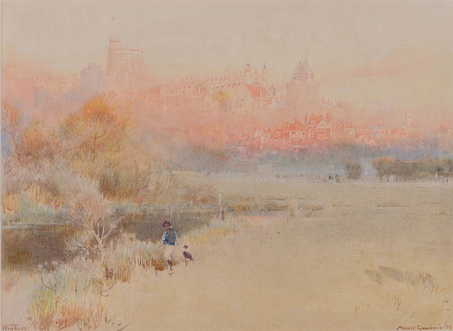 Appraisal: ALBERT GOODWIN - 'Windsor' signed titled and dated ' ink