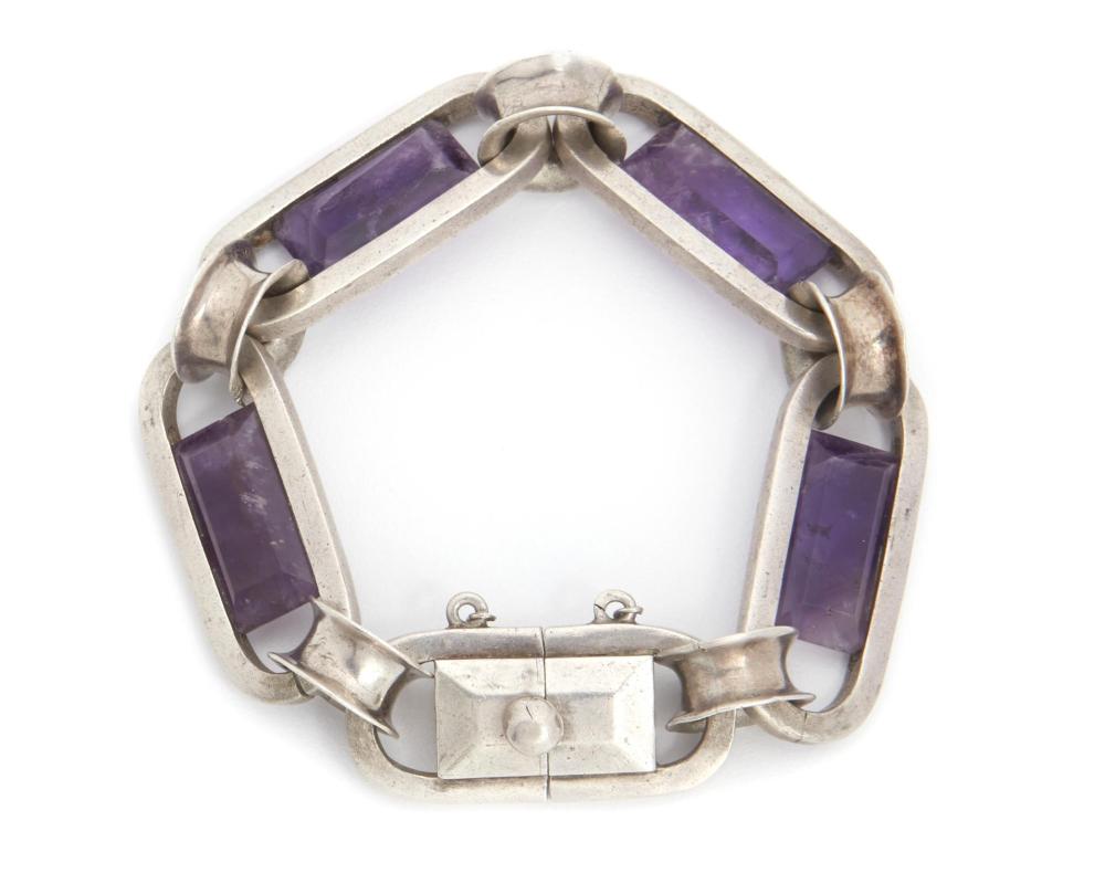 Appraisal: An Antonio Pineda silver and amethyst bracelet - Taxco Mexico