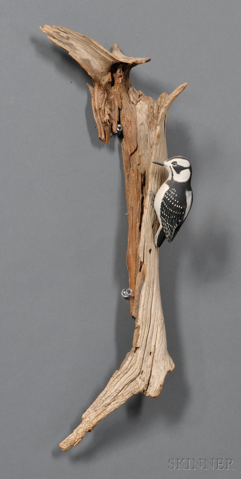 Appraisal: Miniature Carved and Painted Woodpecker Figure America mid to late