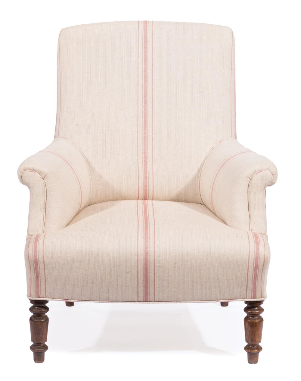 Appraisal: Bergere with Robert Kime Fabric shaped back outswept arms turned