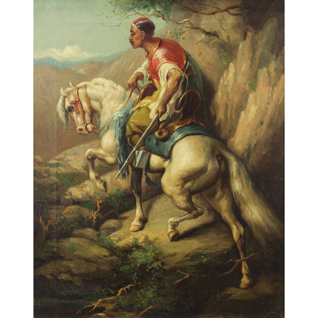 Appraisal: PAINTING GERMAN SCHOOL German School th century Arabian Horse Rider