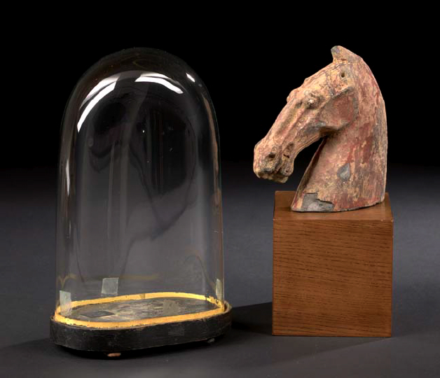 Appraisal: Fine Chinese Gray Pottery Tomb Figure of a Horse's Head