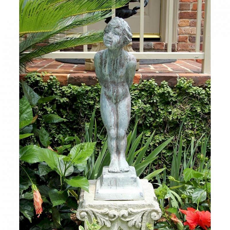 Appraisal: Italian Lead Garden Figure of Young Girl Garden Calls solid