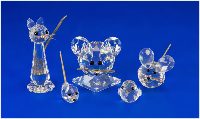 Appraisal: Four Swarovski Glass Figures Plus one other