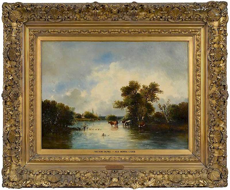 Appraisal: L on-Victor Dupr French Aux Bords de L'Oise signed lower