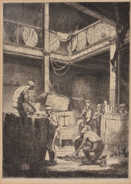 Appraisal: ALEXANDER J HEANEY Exh - The barrel workers etching pencil