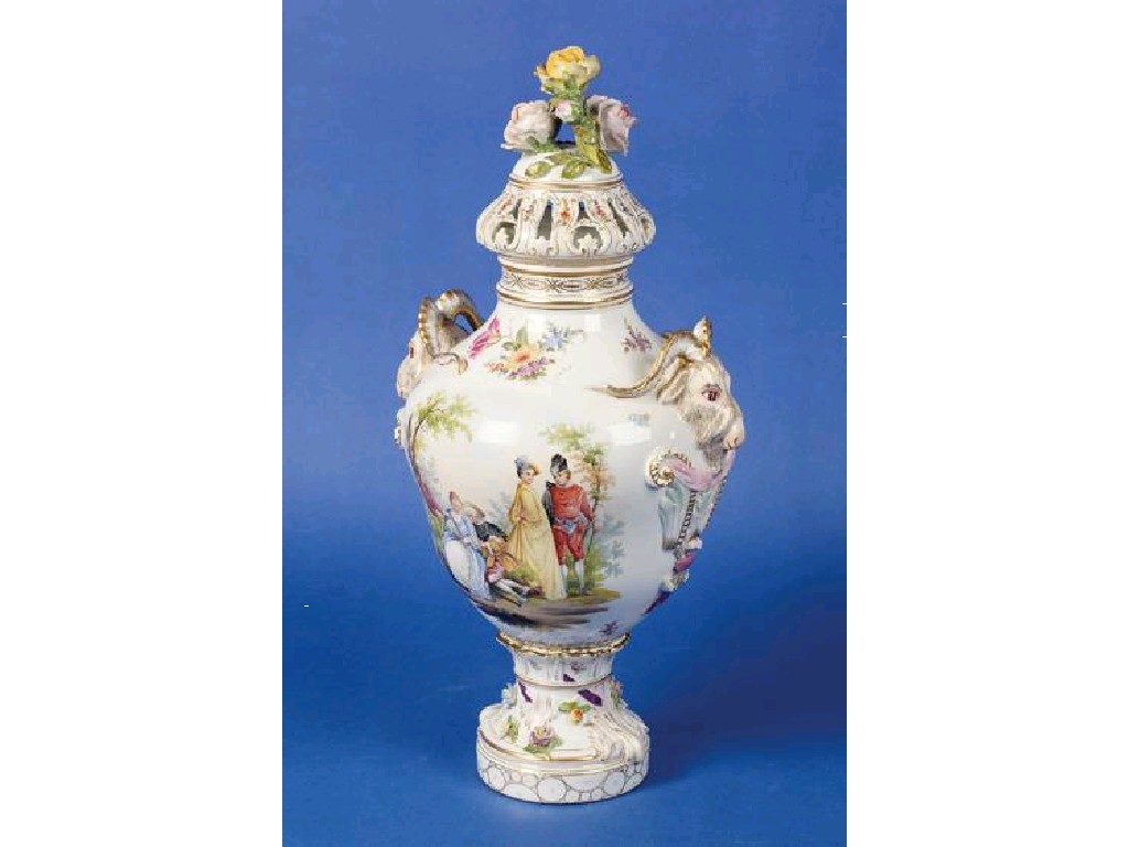 Appraisal: A LATE TH CENTURY FRENCH VASE AND COVER decorated with