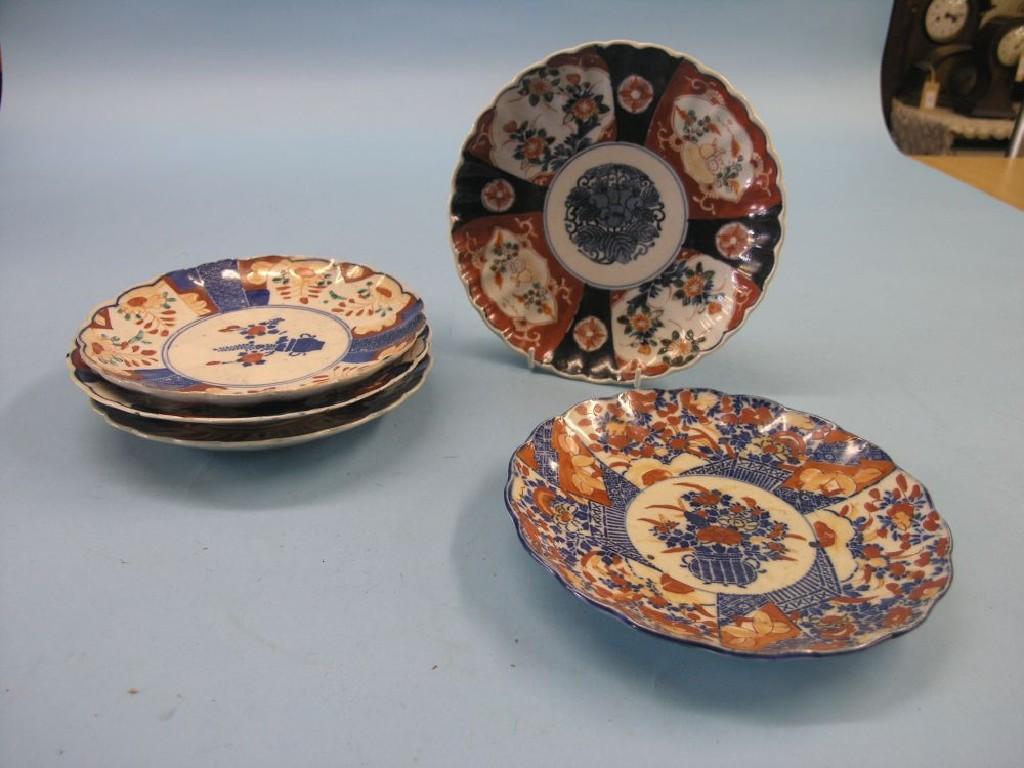 Appraisal: Five various Imari porcelain plates in