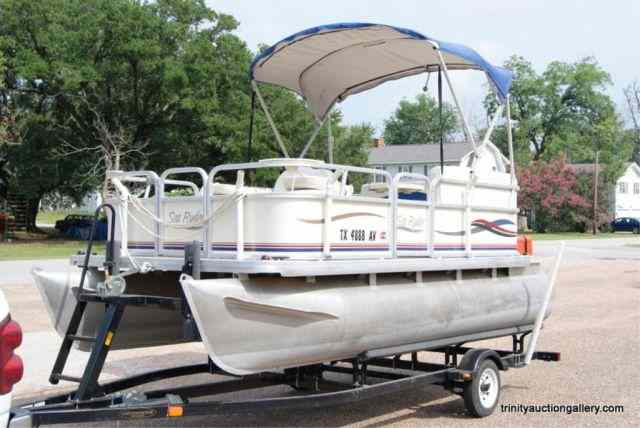 Appraisal: ' Pontoon Boat Outboard Motor TrailerFrom the estate of a