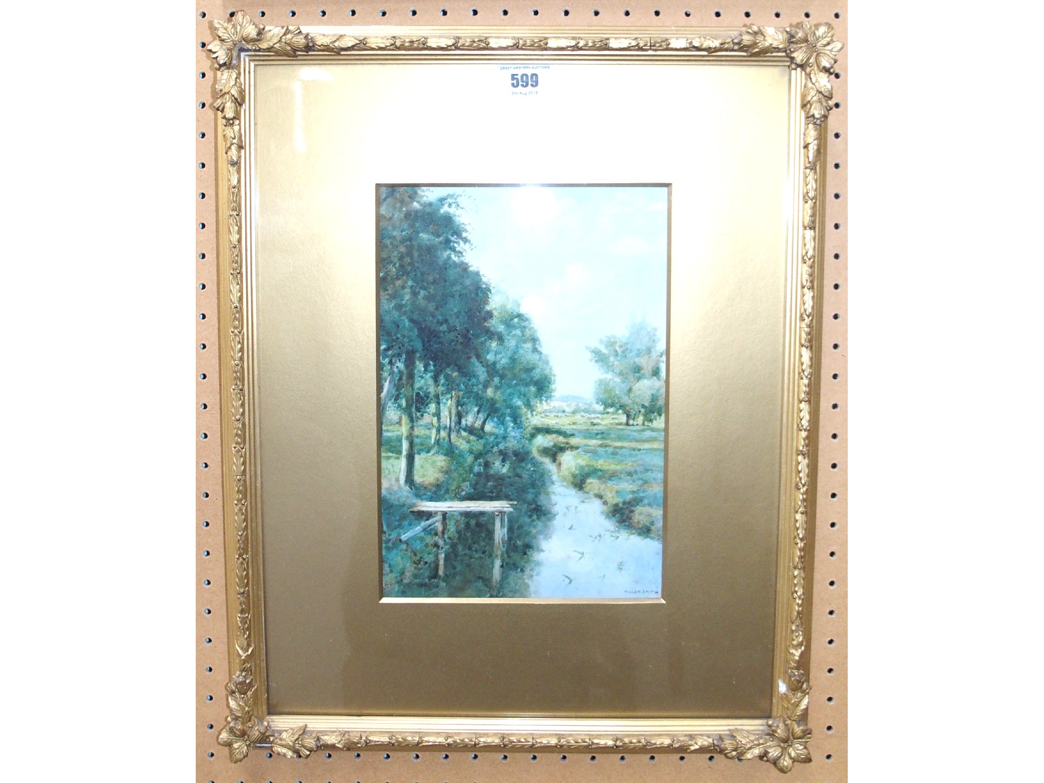 Appraisal: MILLER SMITH Inland Waterway signed watercolour