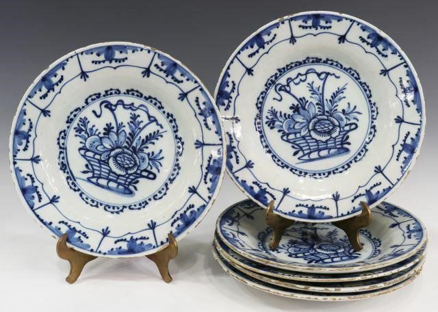 Appraisal: lot of Delft blue and white faience plates late th