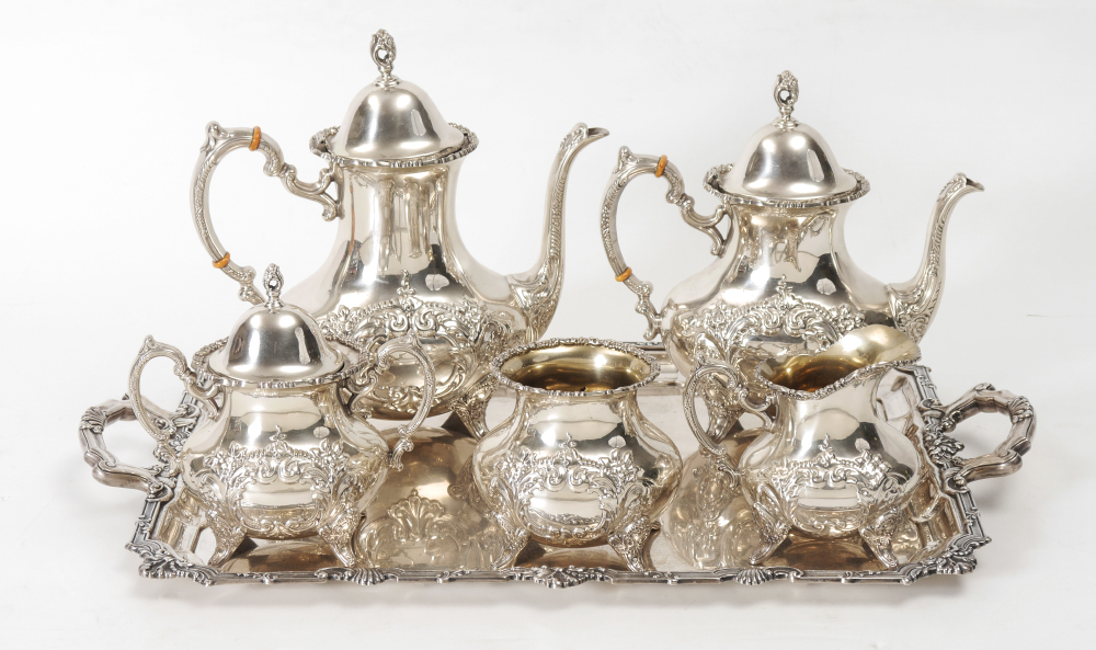 Appraisal: POOLE CREST OF WINDSOR STERLING TEA SET pieces total in