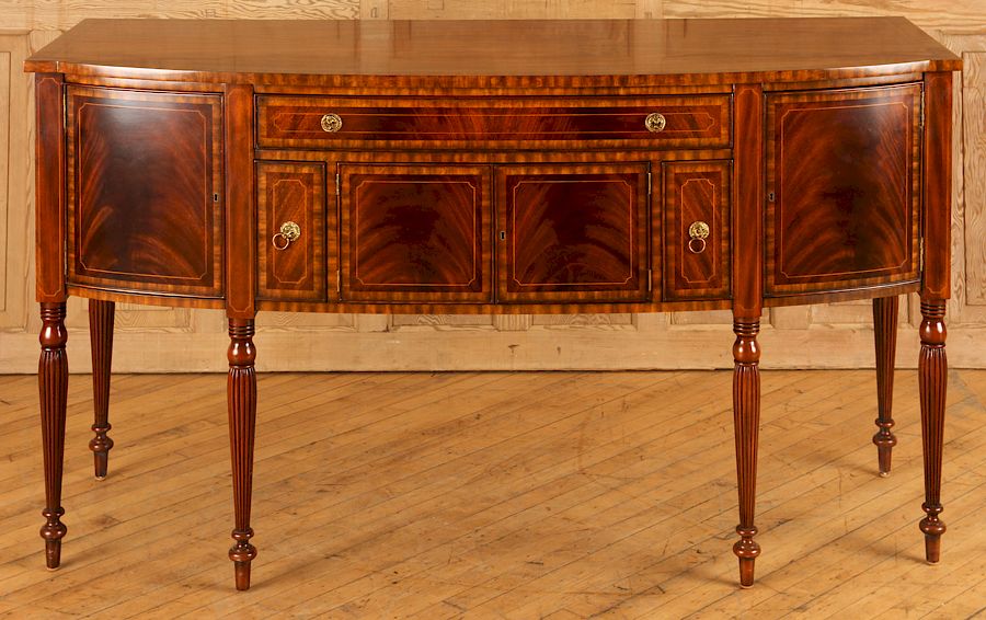 Appraisal: MAITLAND SMITH SHERATON STYLE MAHOGANY SIDEBOARD A Sheraton style mahogany