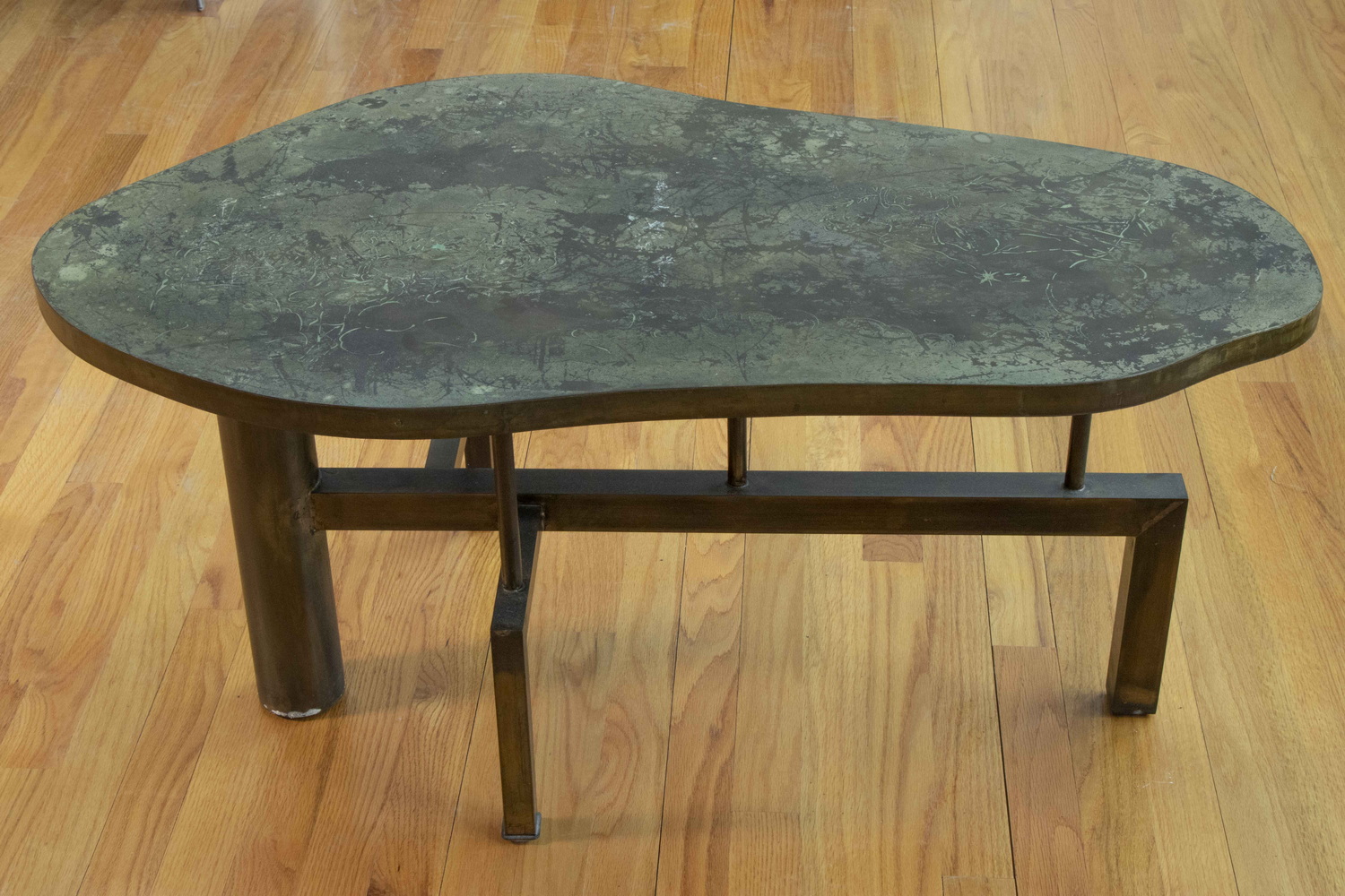 Appraisal: SMALL BRONZE COFFEE TABLE BY PHILIP KEVIN LAVERNE A small