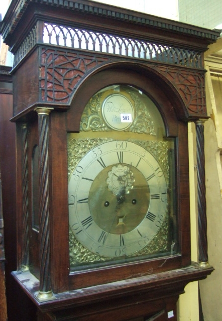 Appraisal: A th century eight day mahogany long case clock the