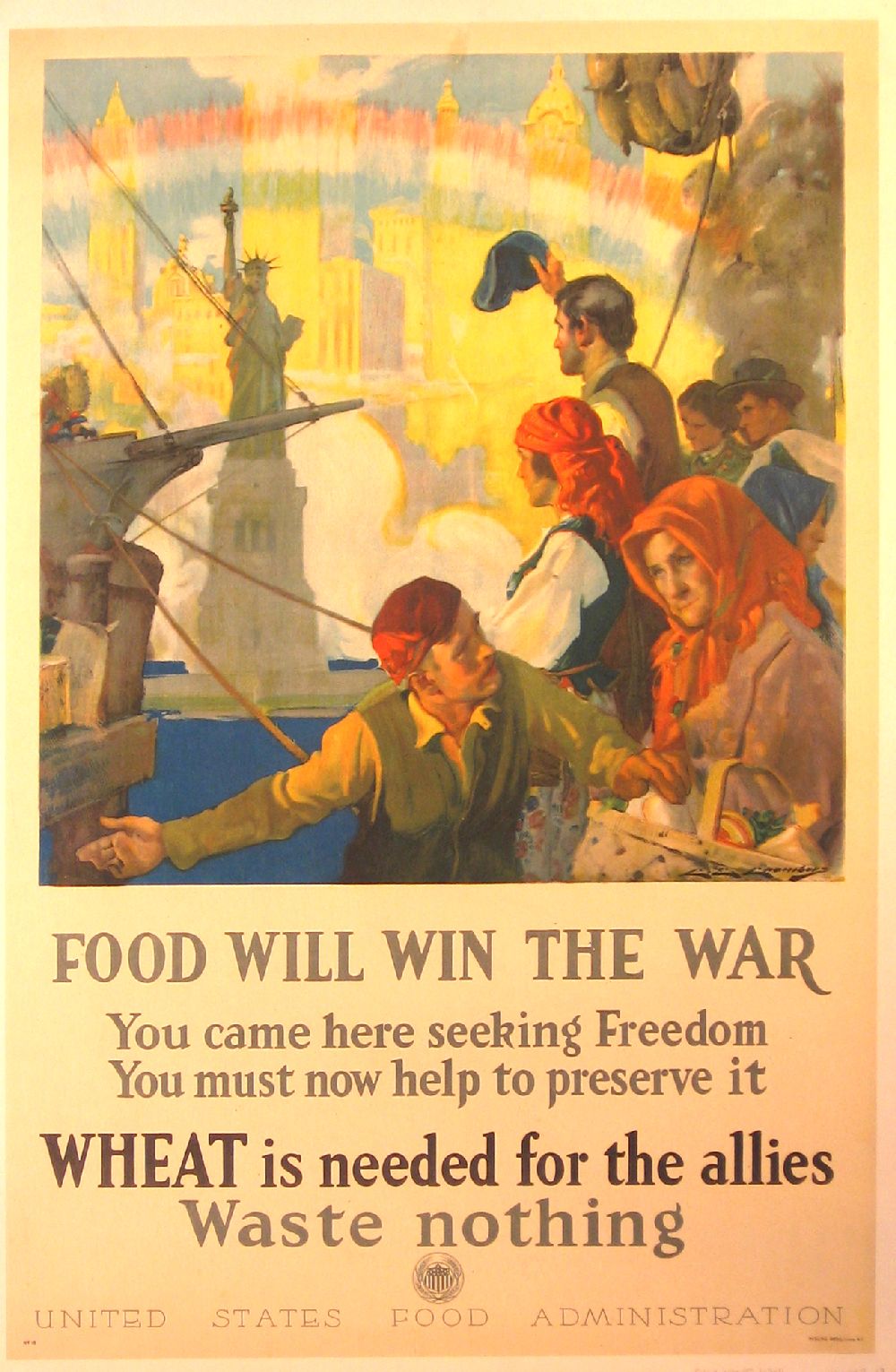 Appraisal: piece Color Lithographic World War One Poster Food Will Win