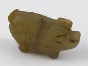 Appraisal: A jade pig excavated in East Java Indonesia Believed to