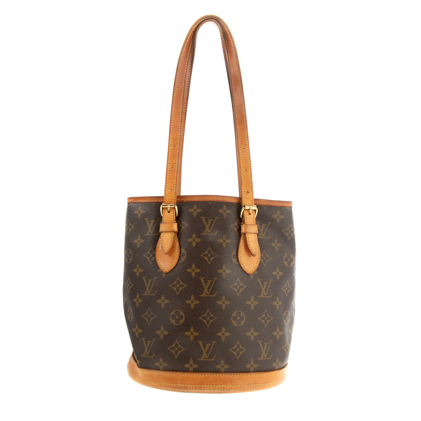 Appraisal: A LOUIS VUITTON MONOGRAM PETITE BUCKET A brown and tan