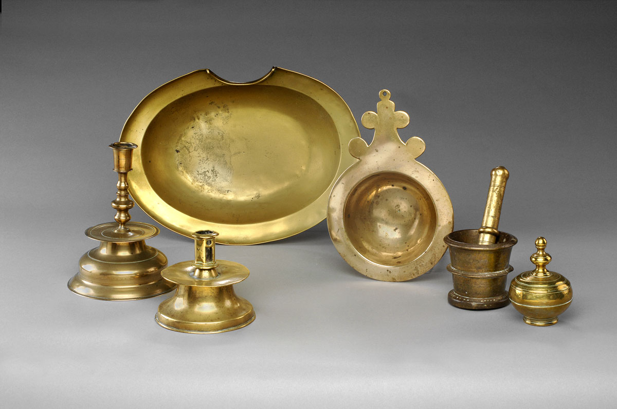 Appraisal: TWO CONTINENTAL BRASS CANDLESTICKS SIXTEENTH- SEVENTEENTH CENTURY The first with