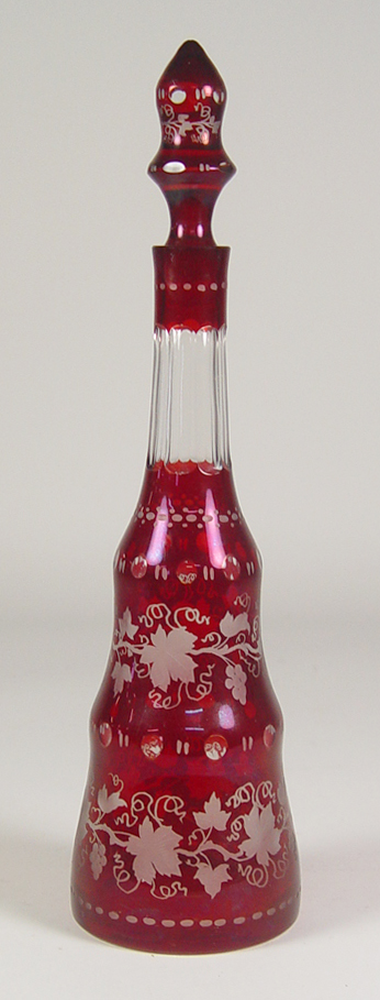 Appraisal: Bohemian Glass Decanter First half of the th Century Ruby