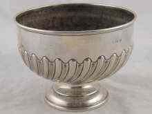 Appraisal: A silver rosebowl with swirl half ribbed body Martin and