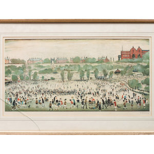 Appraisal: After L S Lowry British - Peel Park Salford lithograph