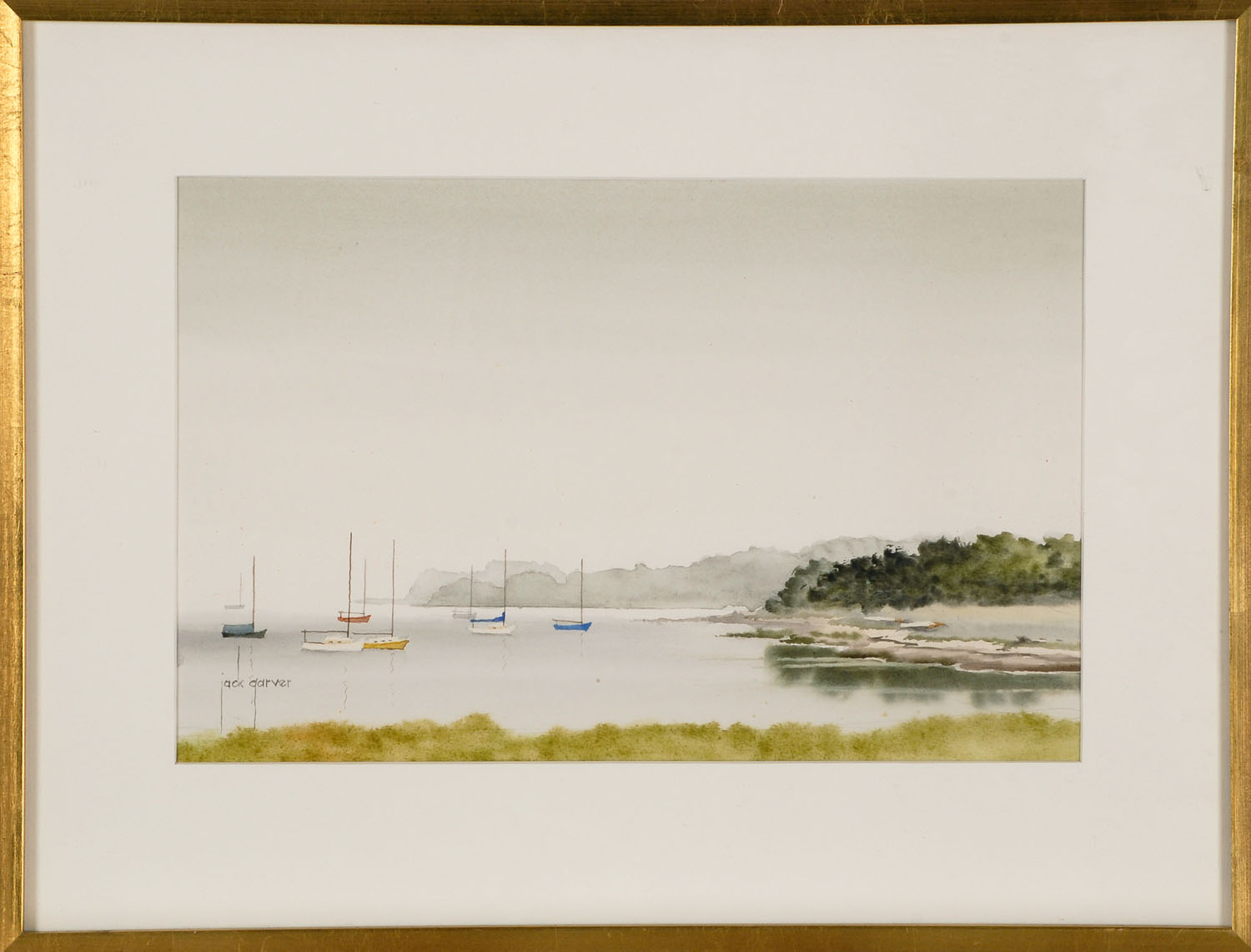 Appraisal: JACK GARVERAmerican ContemporaryCape Cod harbor Signed lower left Jack Garver