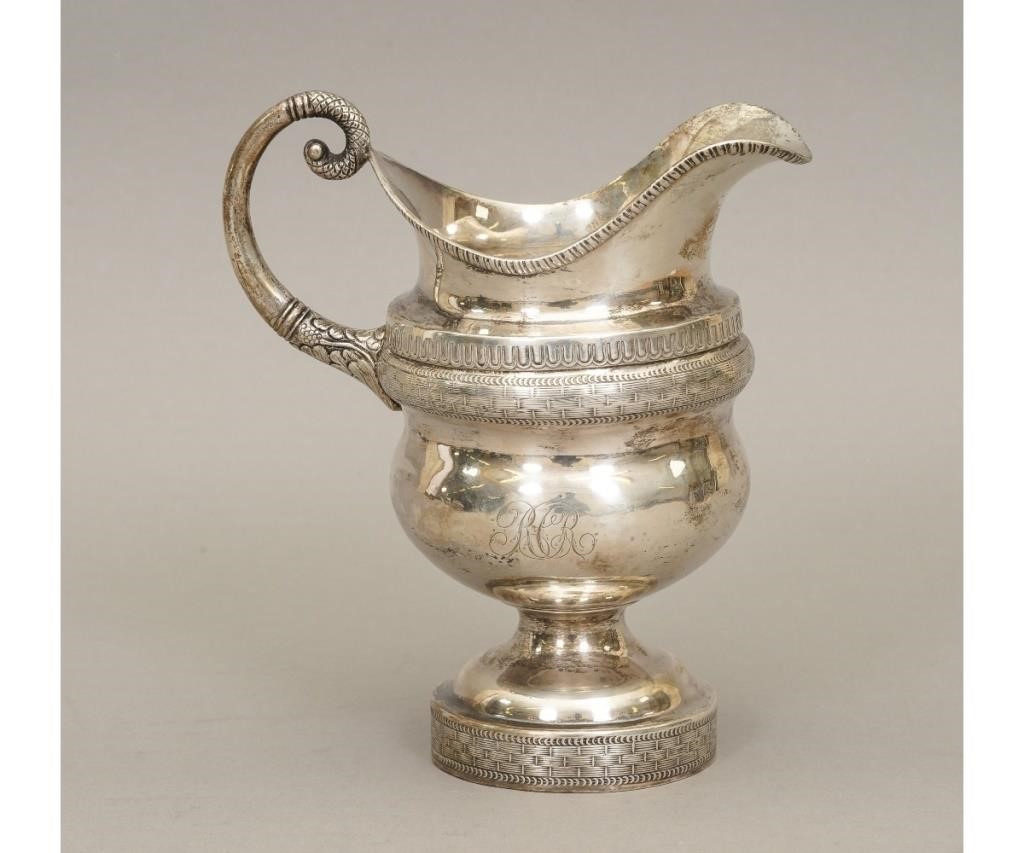 Appraisal: Coin silver creamer by William Seal Philadelphia circa h x