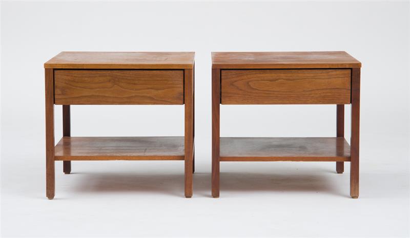 Appraisal: PAIR OF NIGHT STANDS RICHARD SHULTZ FOR KNOLL 's Walnut