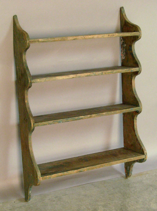 Appraisal: Painted pine hanging shelf h w