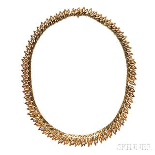 Appraisal: kt Gold and Diamond Necklace designed as a fringe of