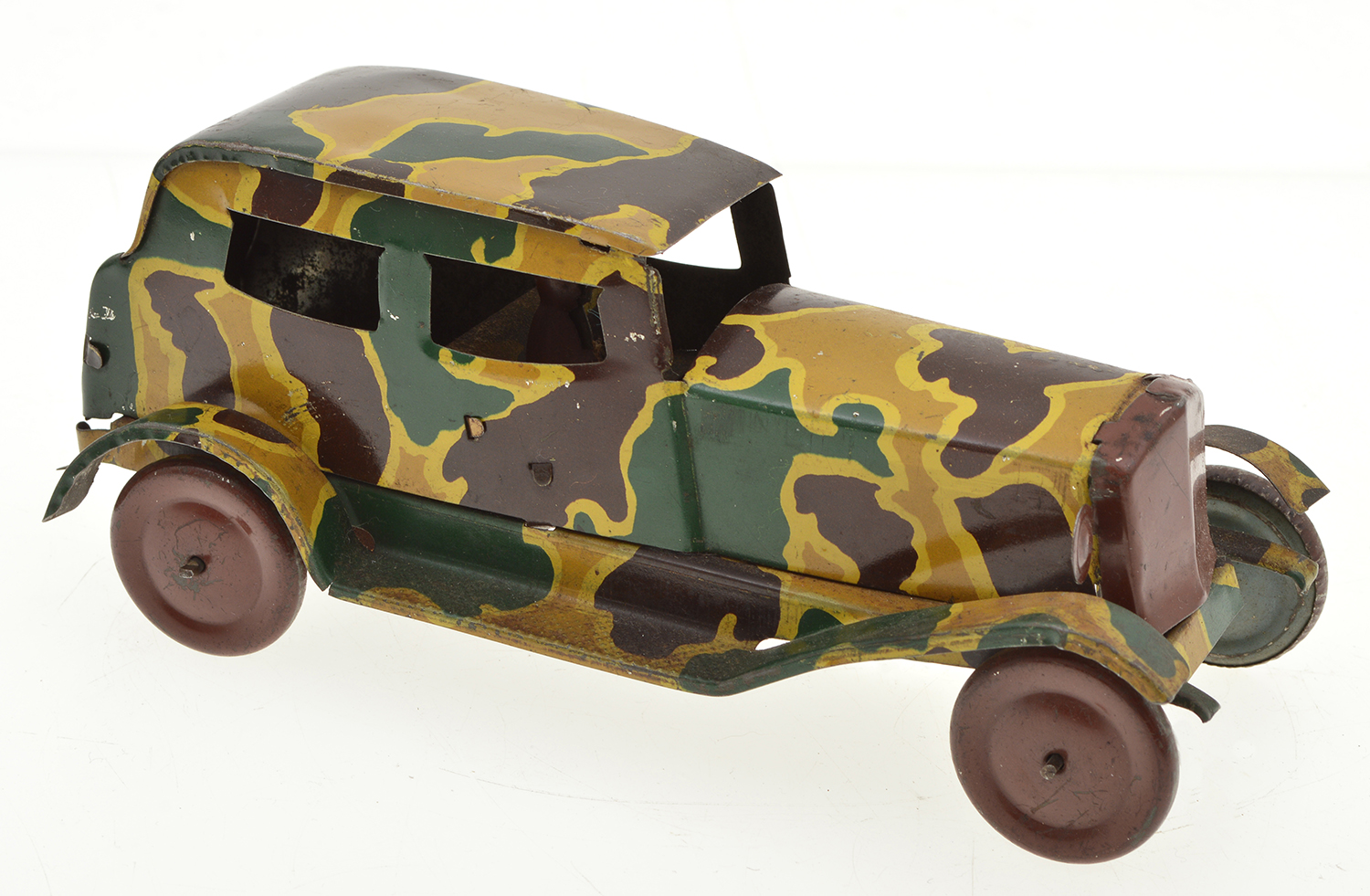 Appraisal: CAMOUFLAGE CLOCKWORK STAFF CAR MADE IN THE UK C 'S