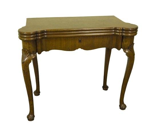 Appraisal: A George III mahogany combination card and tea table the