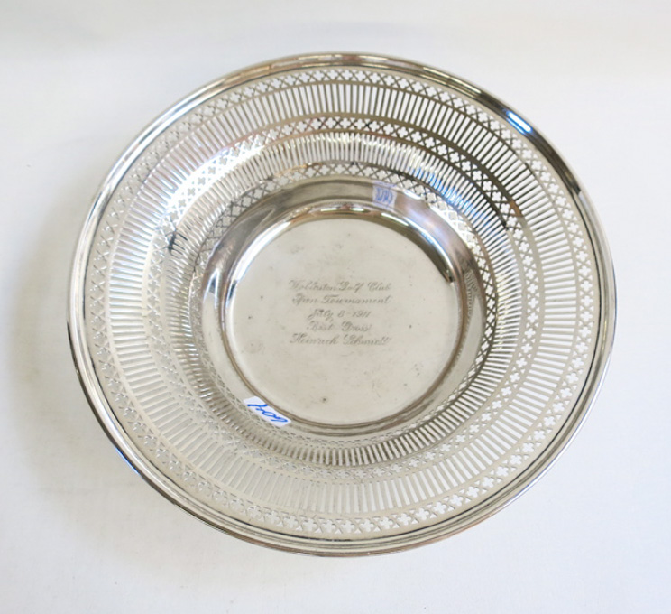 Appraisal: STERLING SILVER BOWL with pierced rim by Smith Patterson Co