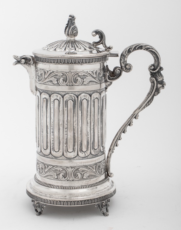 Appraisal: LOUIS XVI STYLE SILVER COVERED PITCHER Louis XVI Style Italian