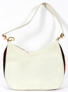 Appraisal: GUCCI WHITE LEATHER BAG GUCCI WHITE LEATHER BAG W Gucci