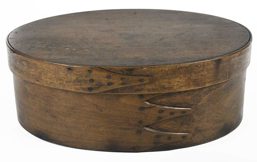 Appraisal: Shaker Bentwood Box American th century large oval form -