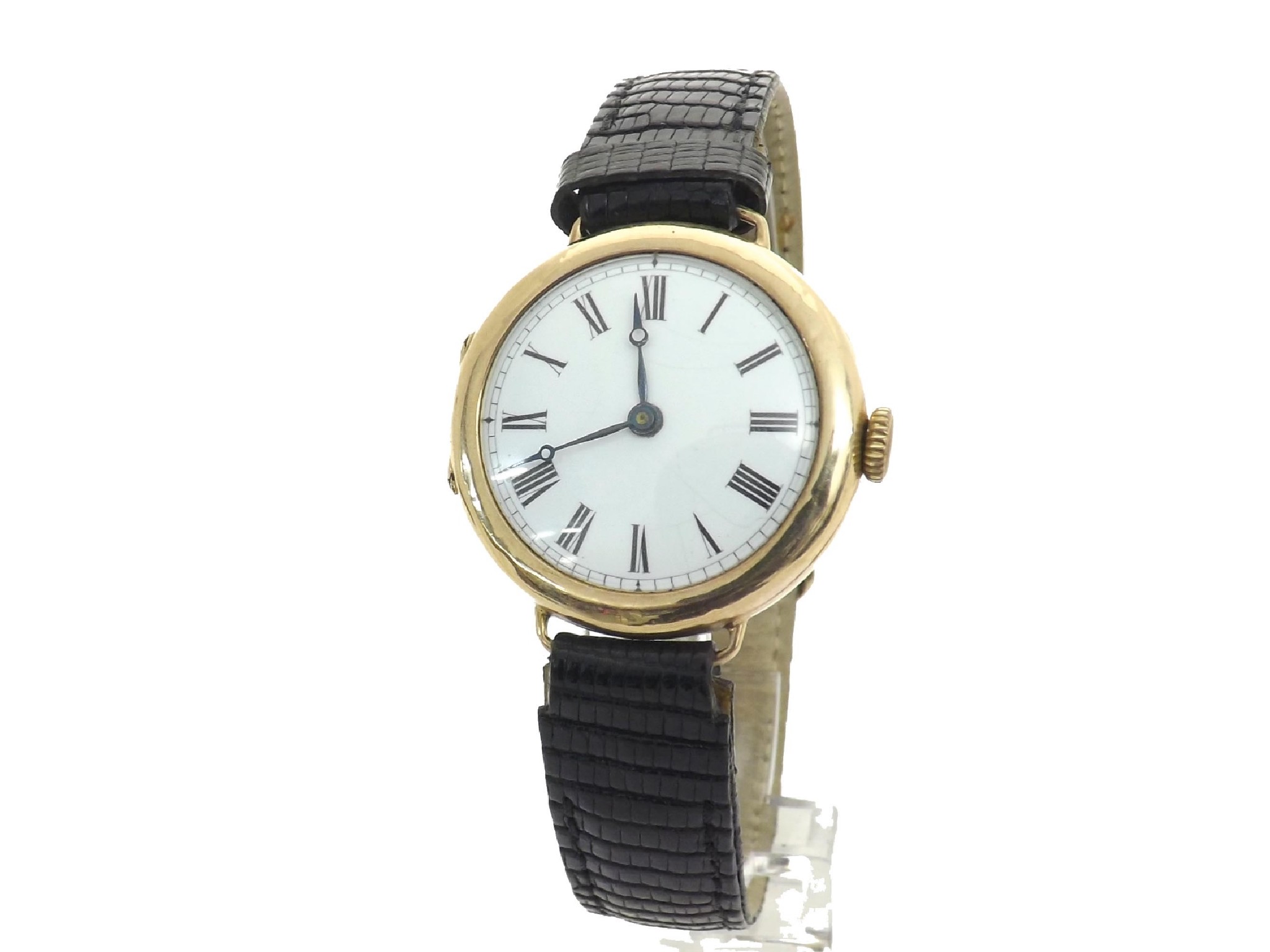 Appraisal: ct gentleman's wire-lug wristwatch import hallmarks for Glasgow the circular